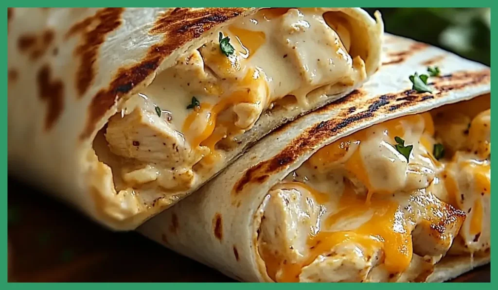 Cheesy Garlic Chicken Wraps