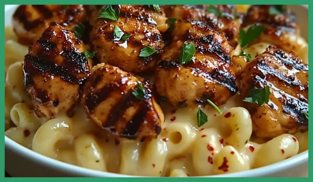 Honey Pepper Chicken with Creamy Macaroni and Cheese