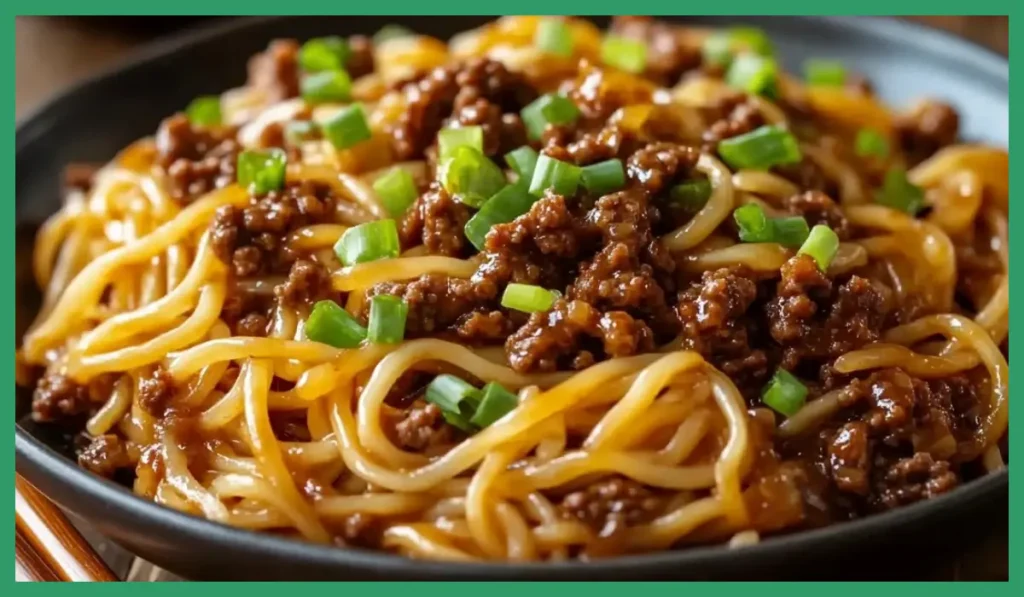 Mongolian Ground Beef Noodles