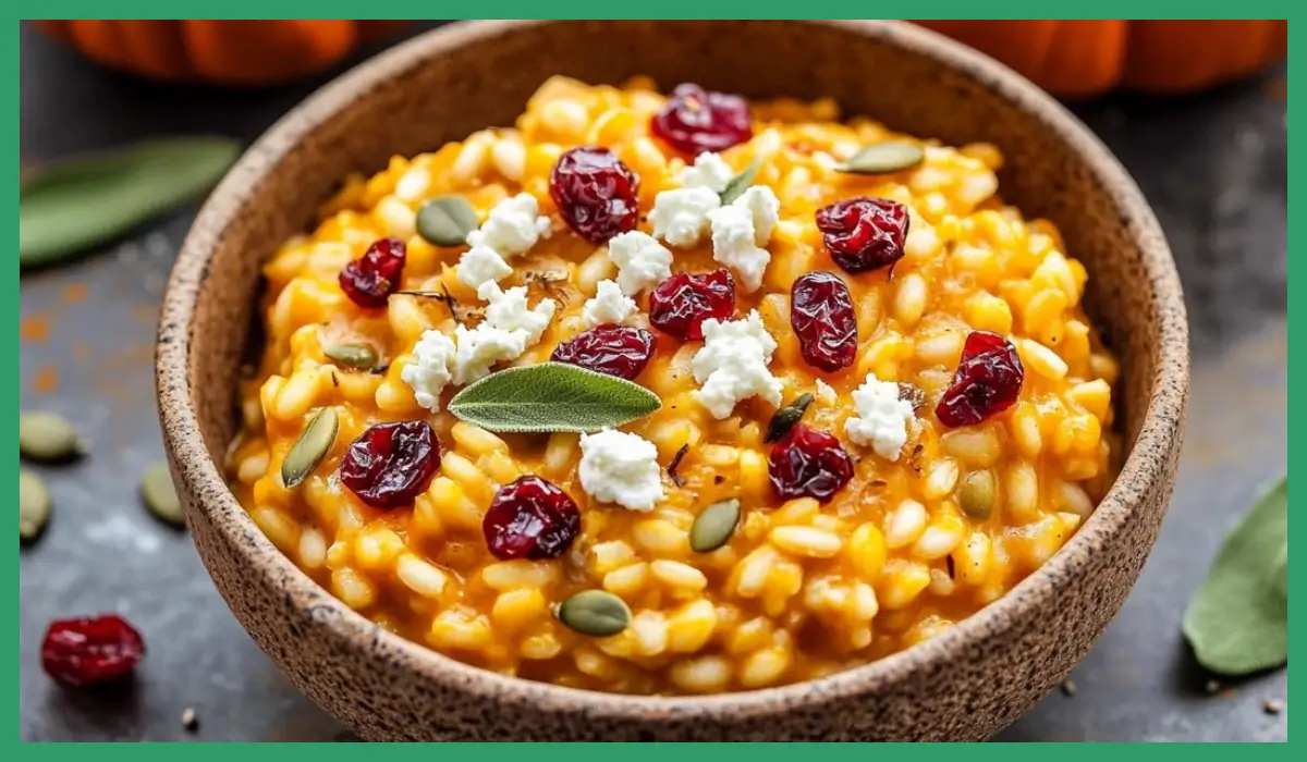 Baked Pumpkin Goat Cheese Risotto