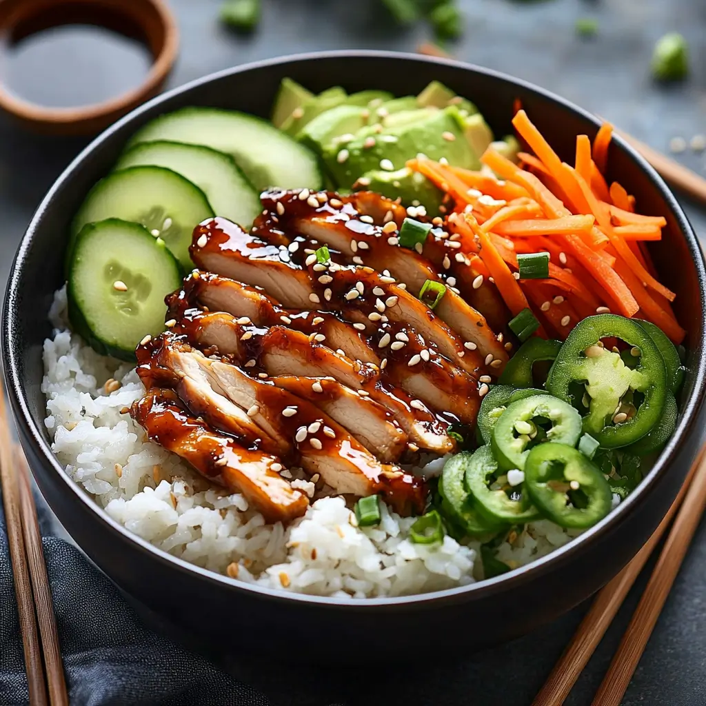 Sticky Chicken and Rice Bowls