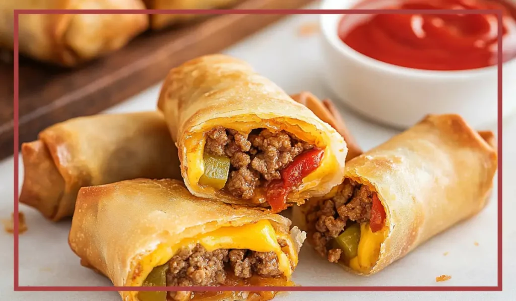 Cheeseburger spring rolls