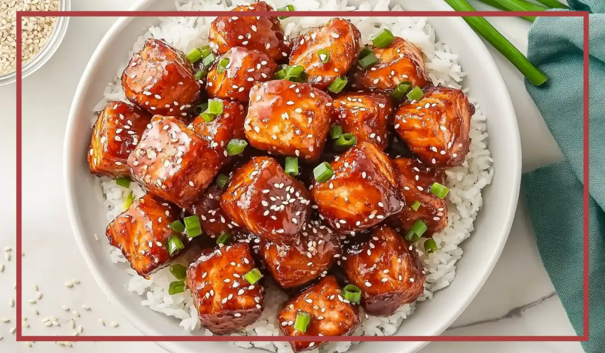 Honey Garlic Salmon Bites