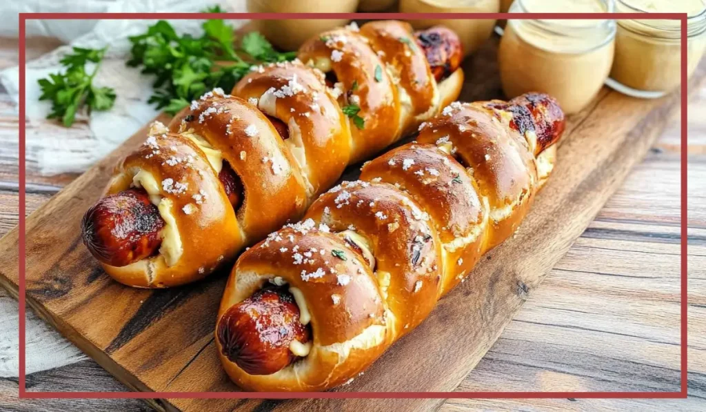 Homemade pretzel dogs