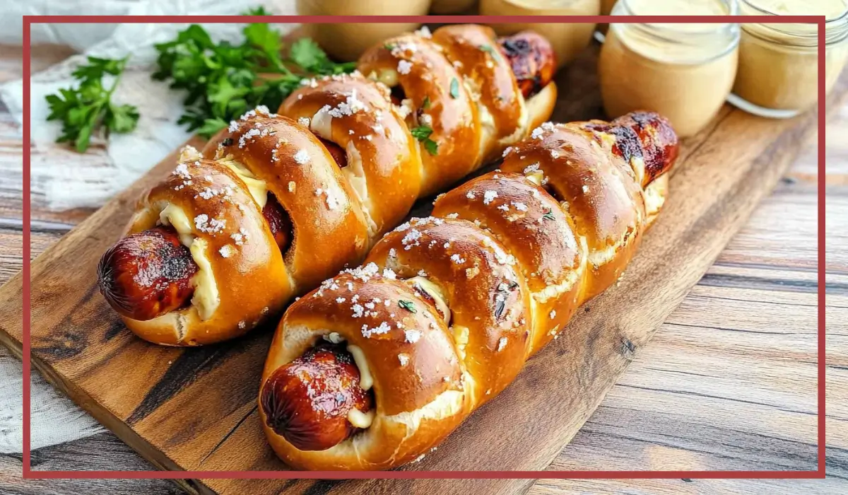 Homemade pretzel dogs