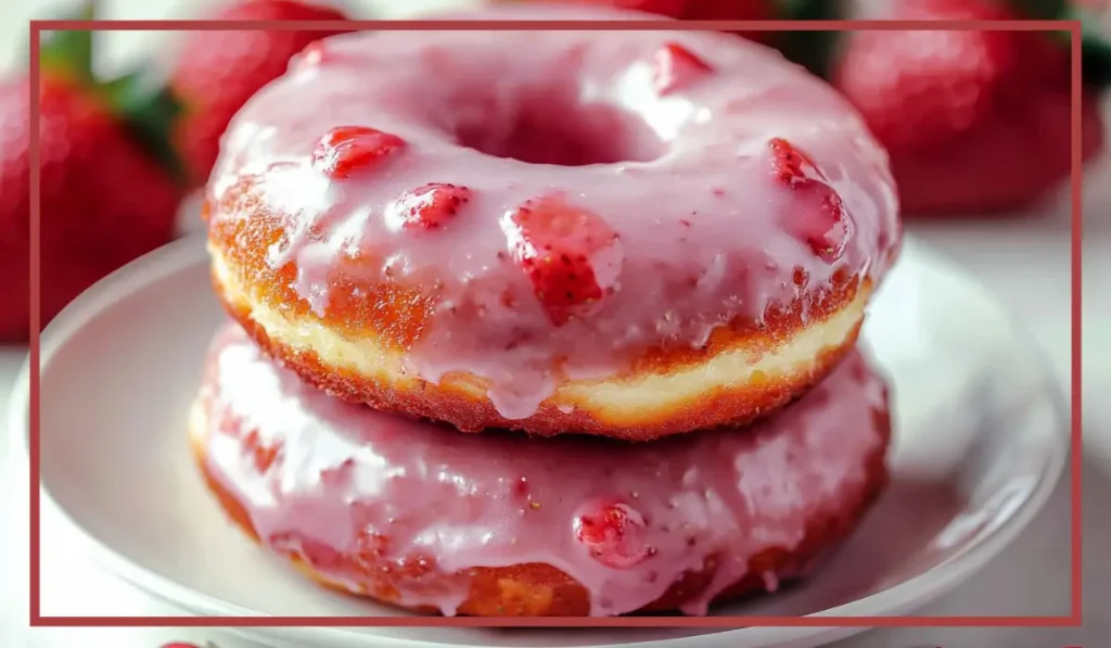 Baked Strawberry Cake Donuts