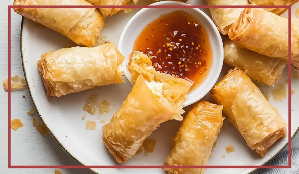 Spicy ricotta phyllo rolls