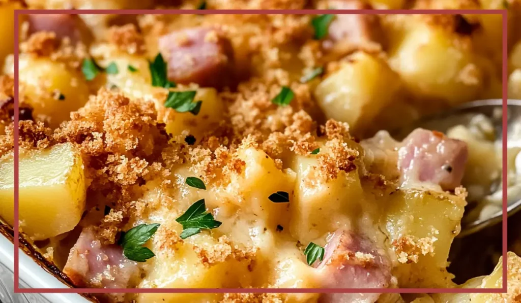 Cheesy ham and potato casserole
