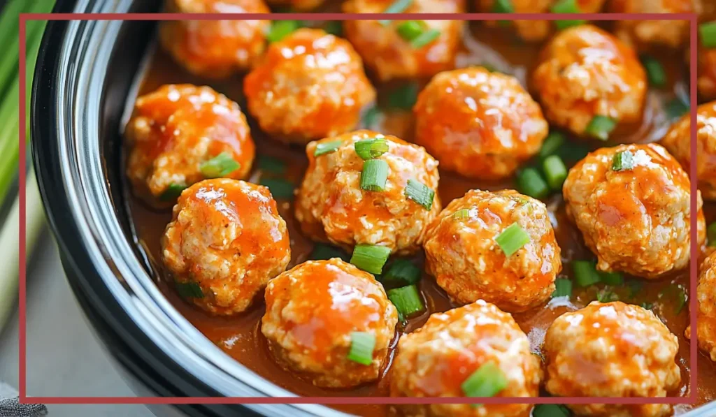 Slow Cooker Buffalo Chicken Meatballs