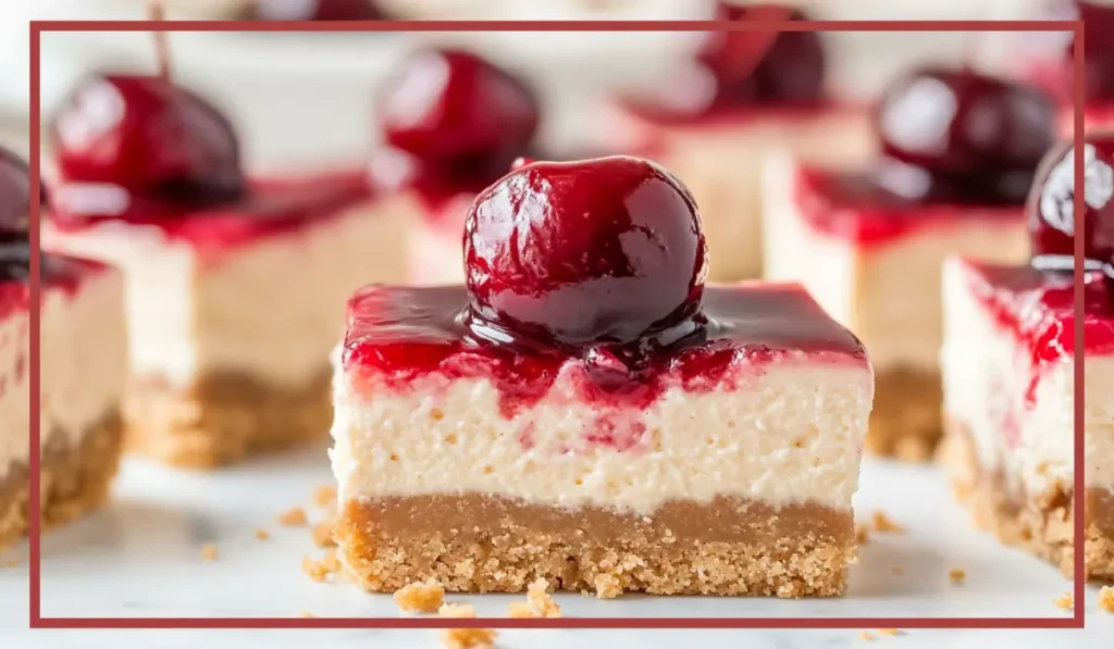 No-Bake Cherry Cheesecake Bars