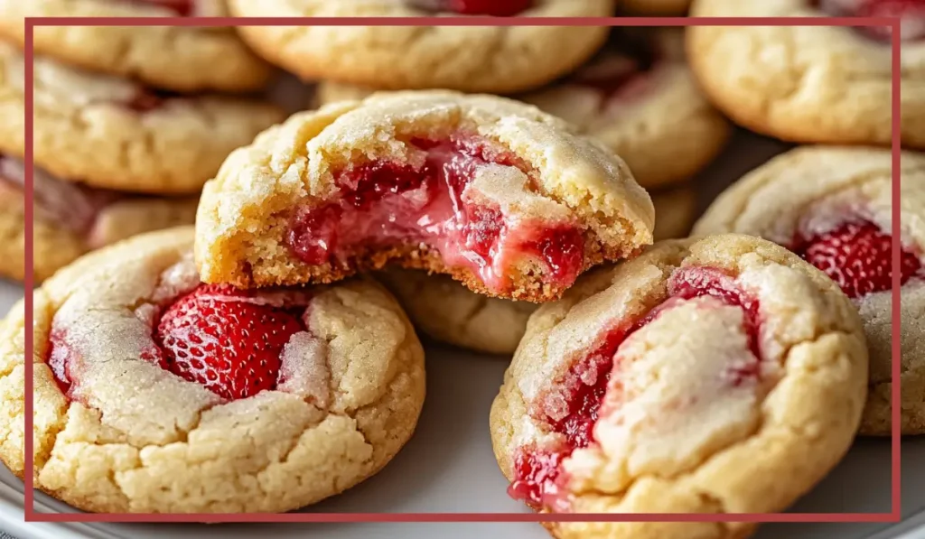 Strawberry Cheesecake Stuffed Cookies