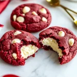 Cheesecake Stuffed Red Velvet Cookies.