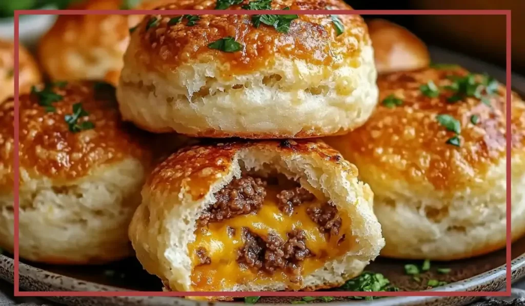 Cheeseburger Bombs with Garlic Parmesan Topping