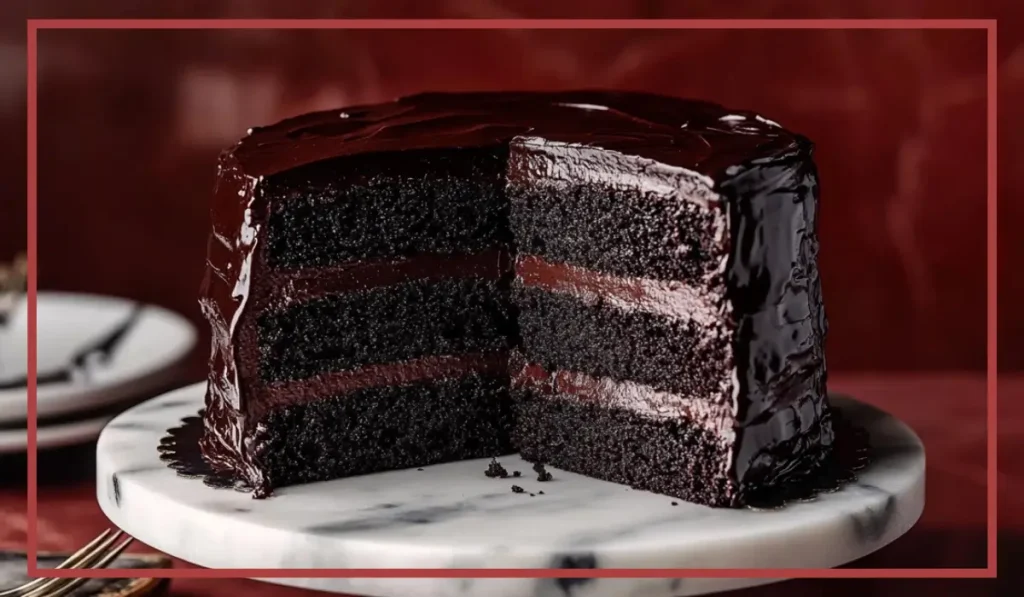 Black Velvet Cake with Fudge Frosting