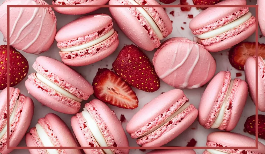 Strawberry Macaron Shells