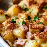 Cheesy ham and potato casserole