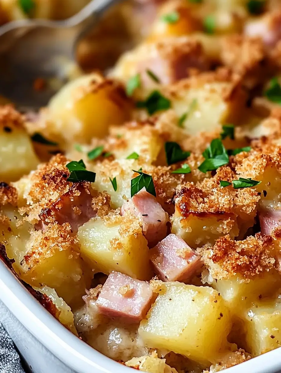 Cheesy ham and potato casserole