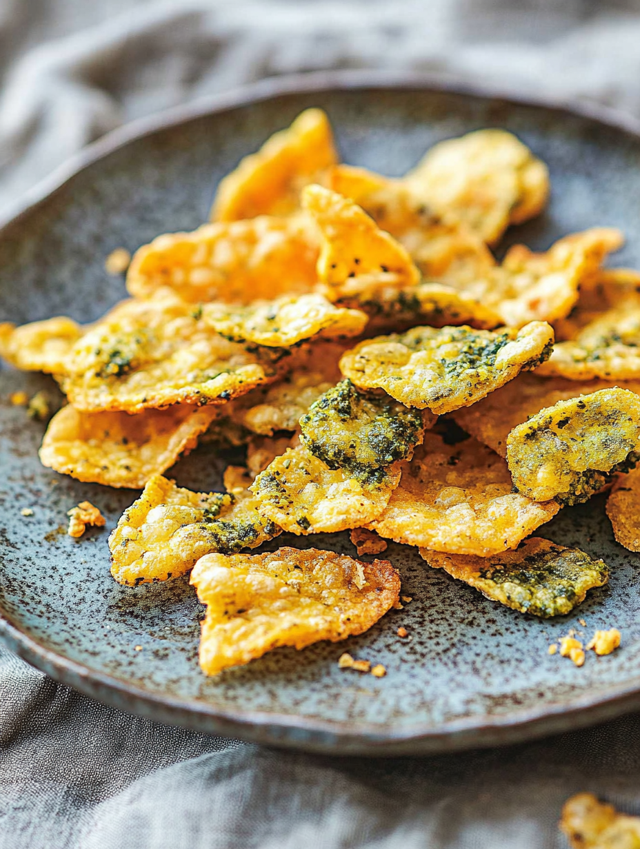 Cheesy Pesto Chips