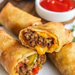 Cheeseburger spring rolls