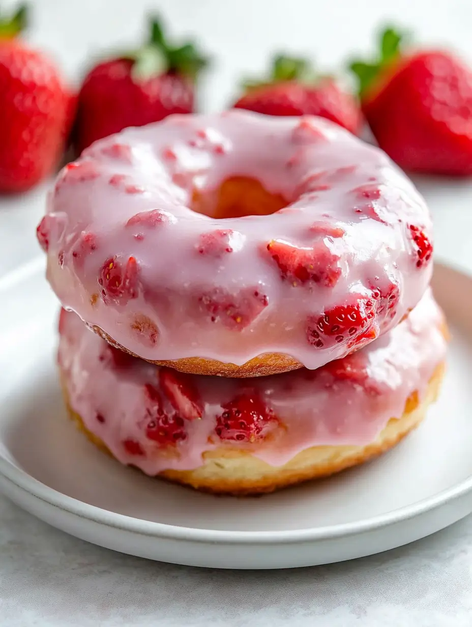 Baked Strawberry Cake Donuts