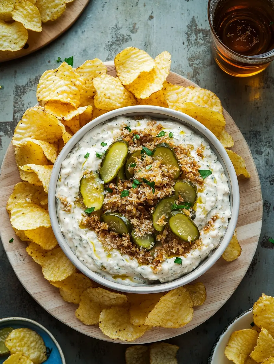 Creamy Fried Dill Pickle Dip