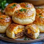 Cheeseburger Bombs with Garlic Parmesan Topping