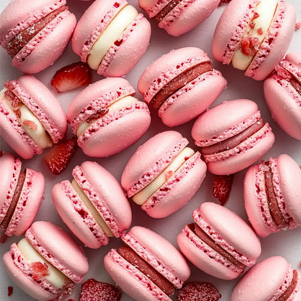 Strawberry Macaron Shells