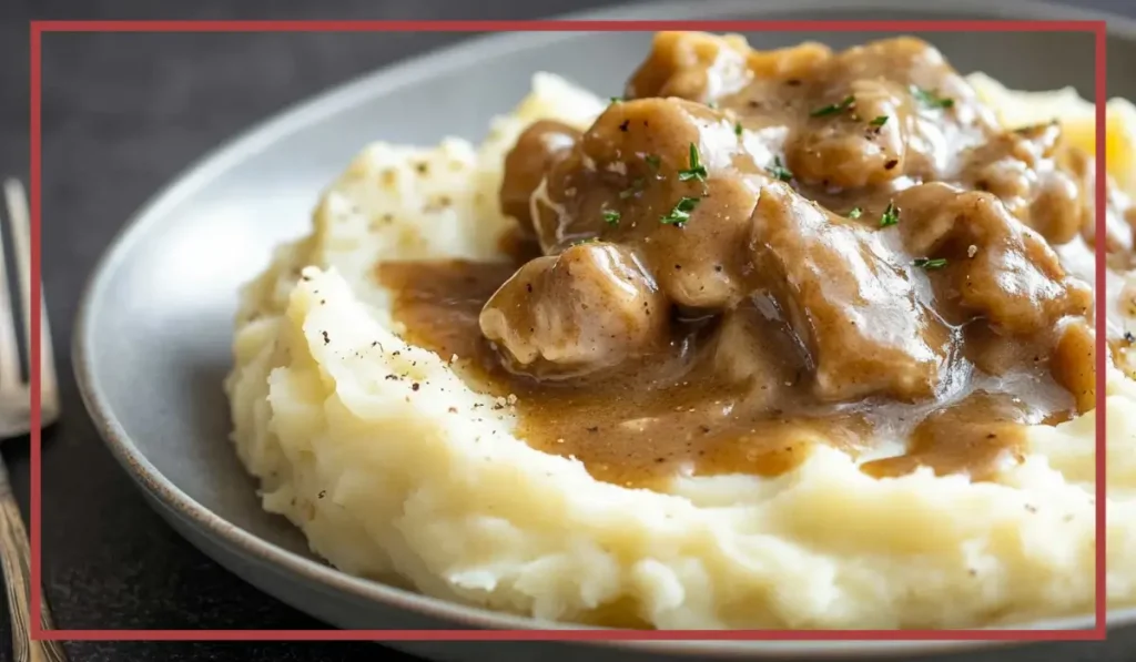 Cubed venison gravy