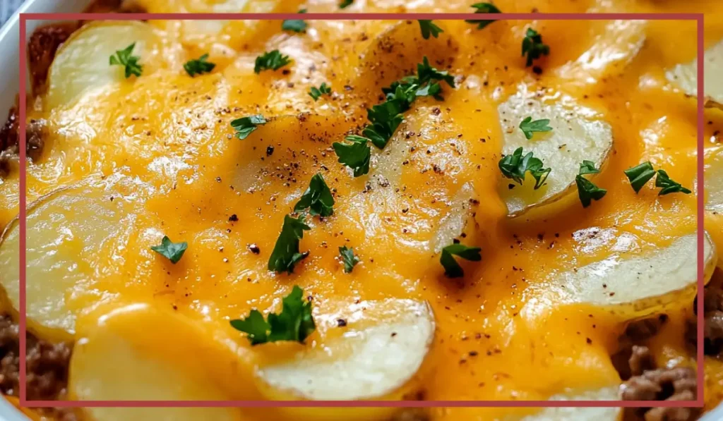 Cheesy ground beef casserole
