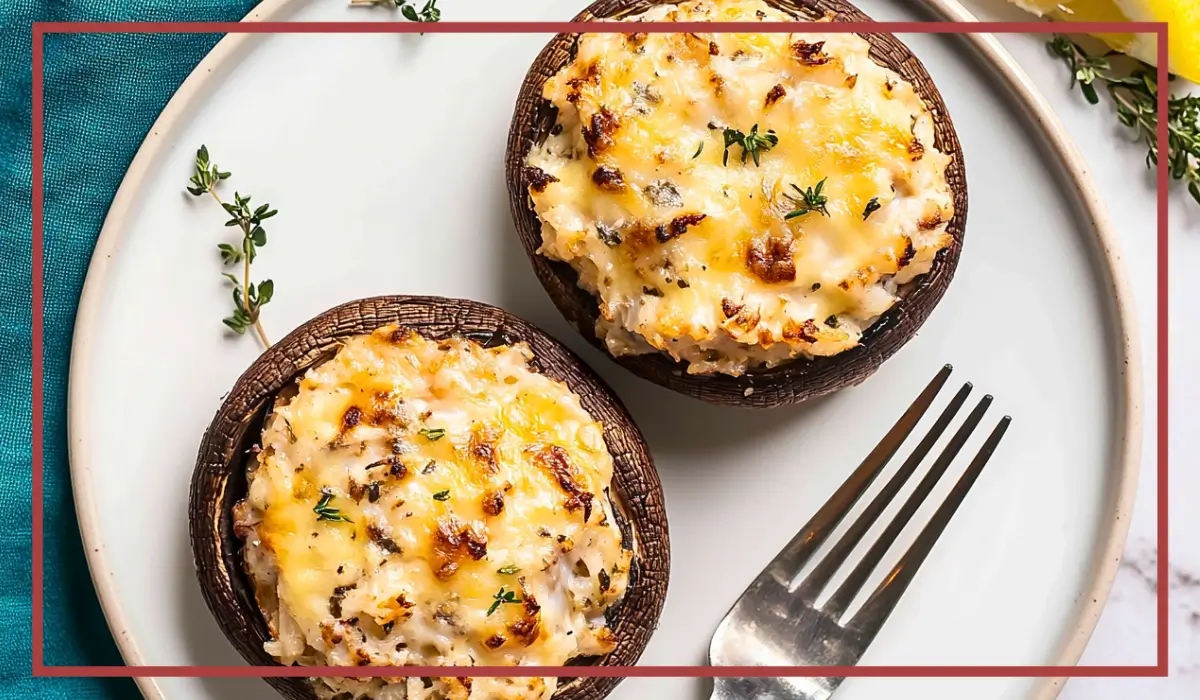 Cheesy crab-stuffed mushrooms