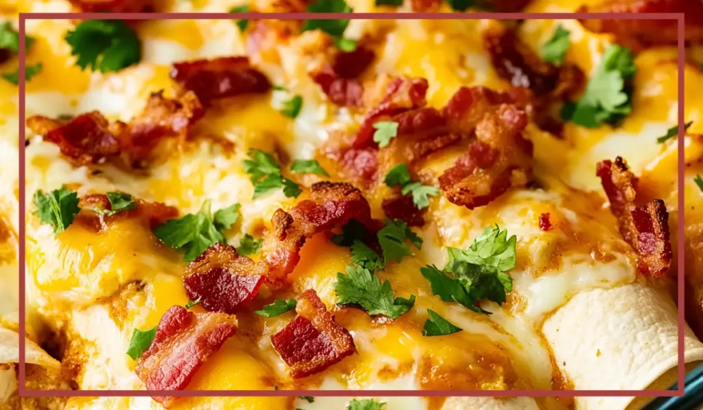 Cheesy breakfast enchiladas