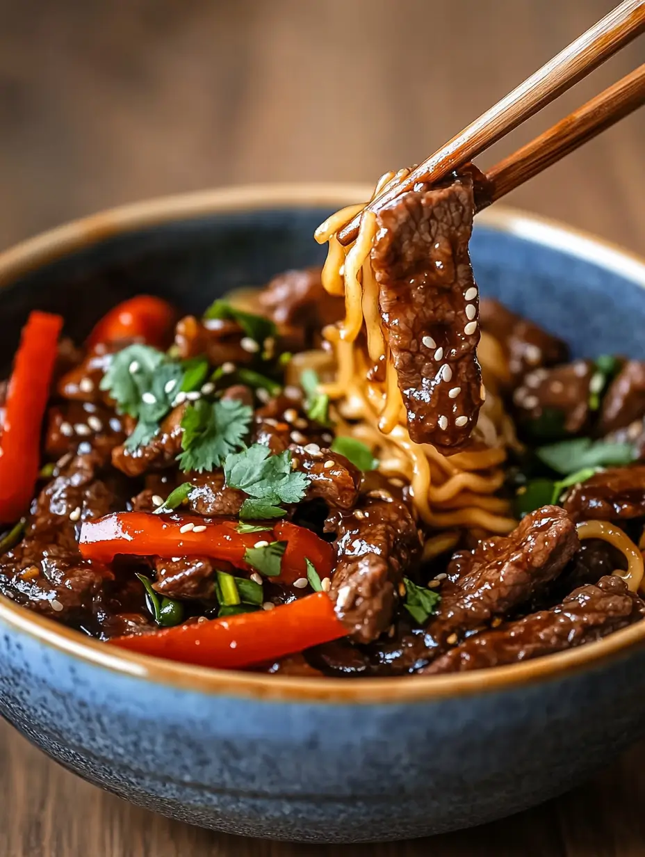 Hoisin beef noodles