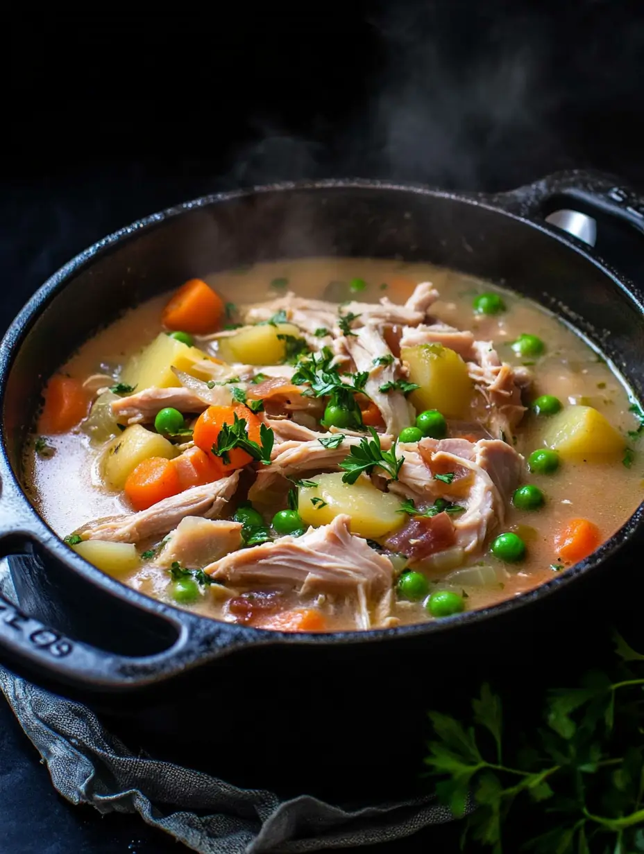 Creamy Leftover Turkey Soup