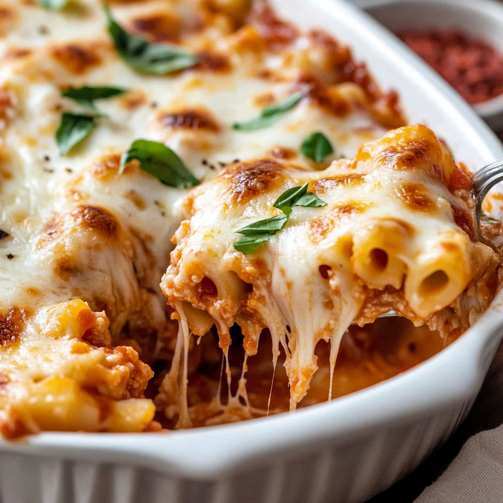 Creamy cheesy baked ziti