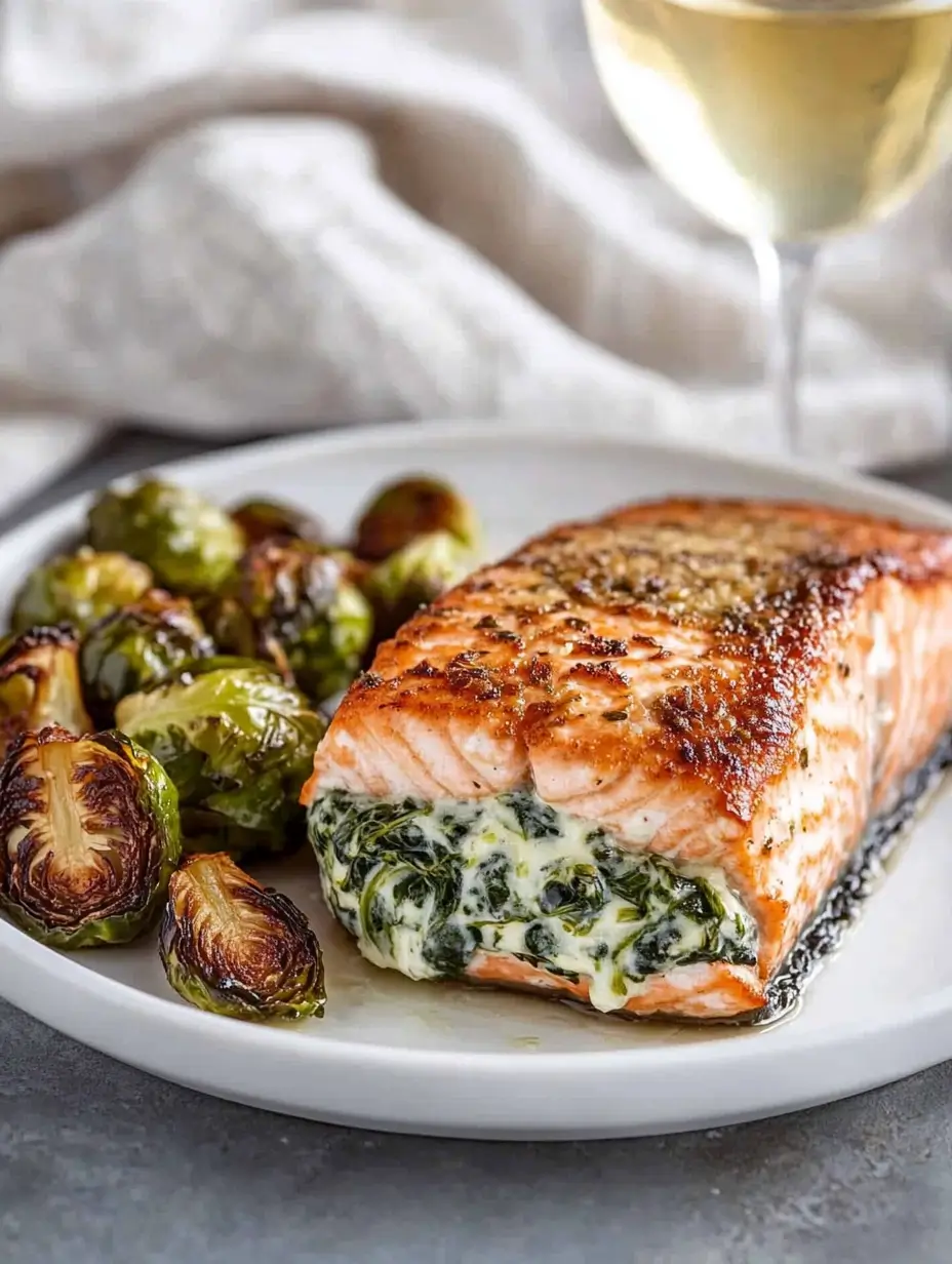 Spinach Cream Cheese Salmon
