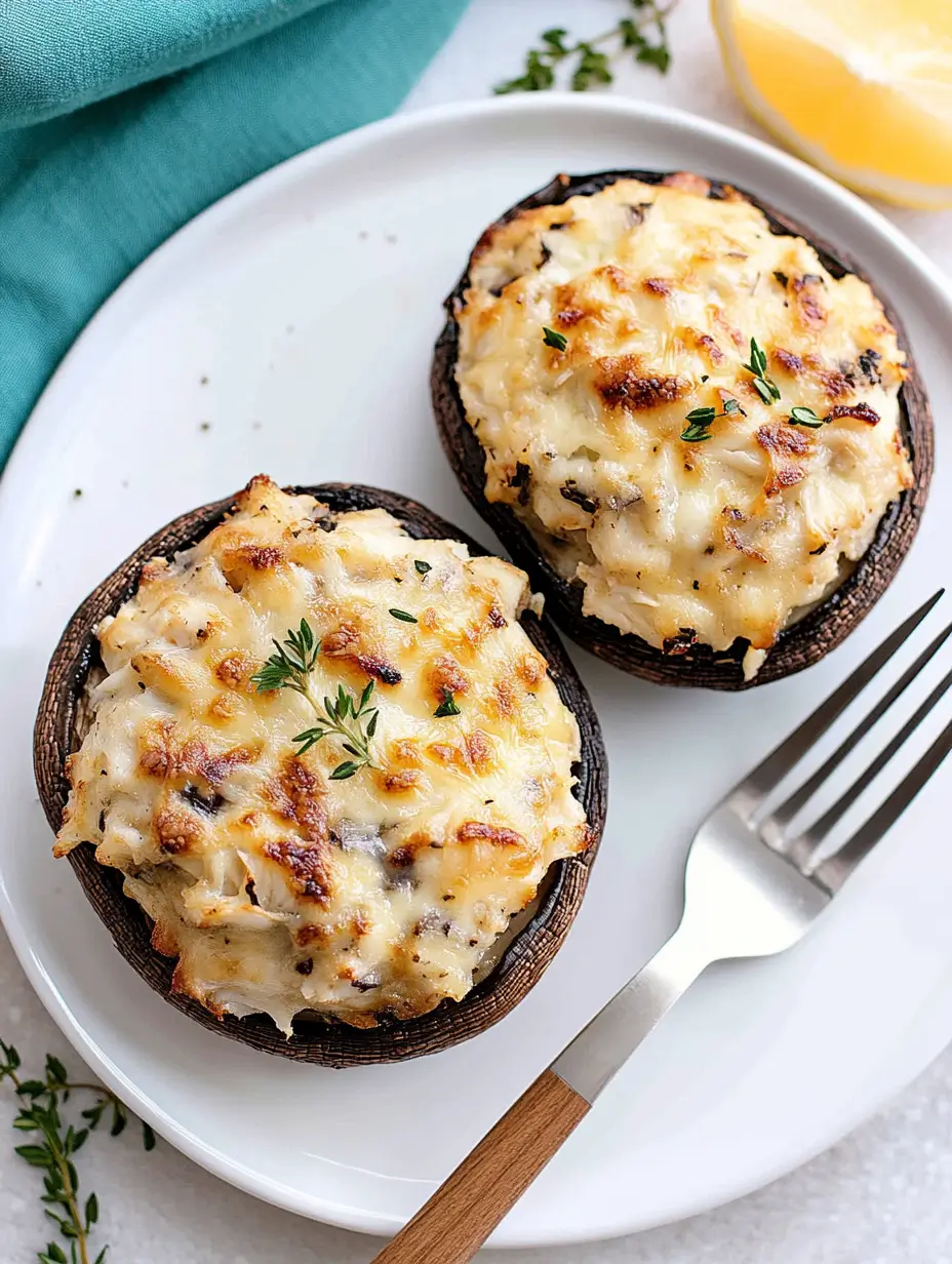 Cheesy crab-stuffed mushrooms