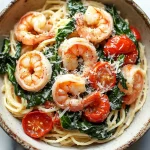 Creamy shrimp pasta