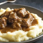 Cubed venison gravy