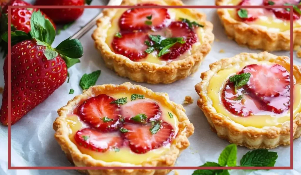 Strawberry Honey Custard Tarts