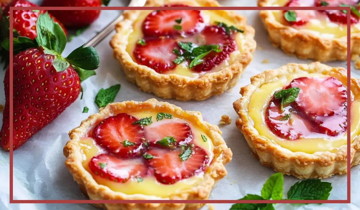 Strawberry Honey Custard Tarts