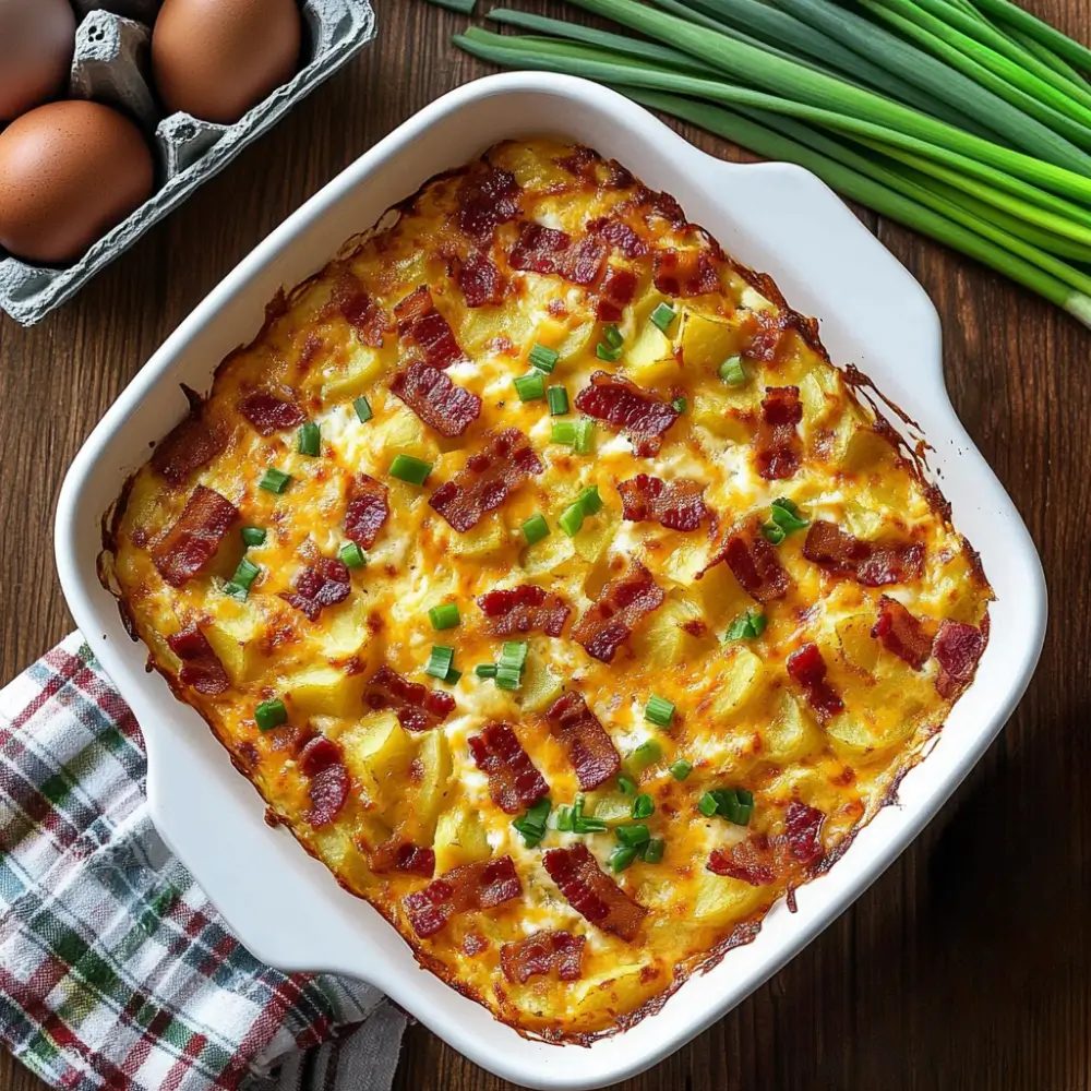 Cheesy bacon breakfast casserole