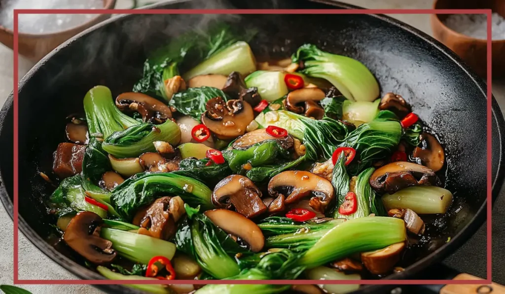 Bok choy mushroom stir-fry