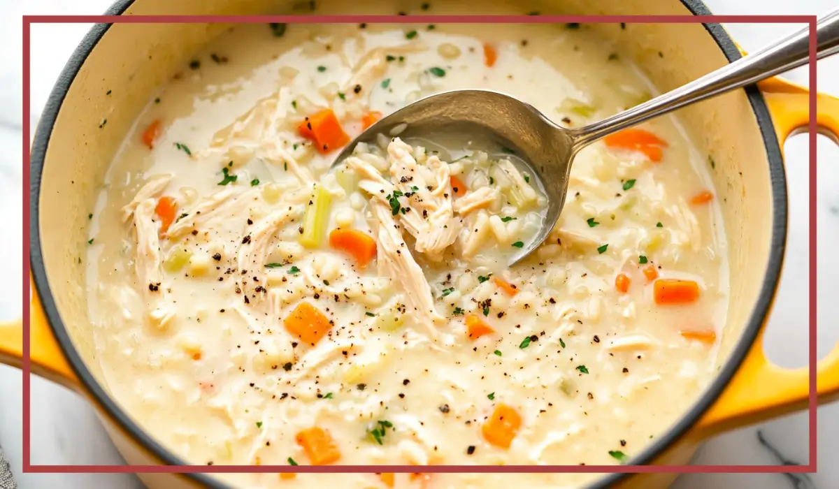 Creamy chicken rice soup