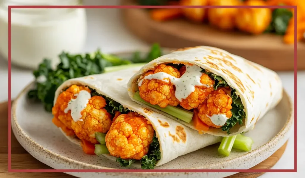 Vegan Buffalo Cauliflower Wraps