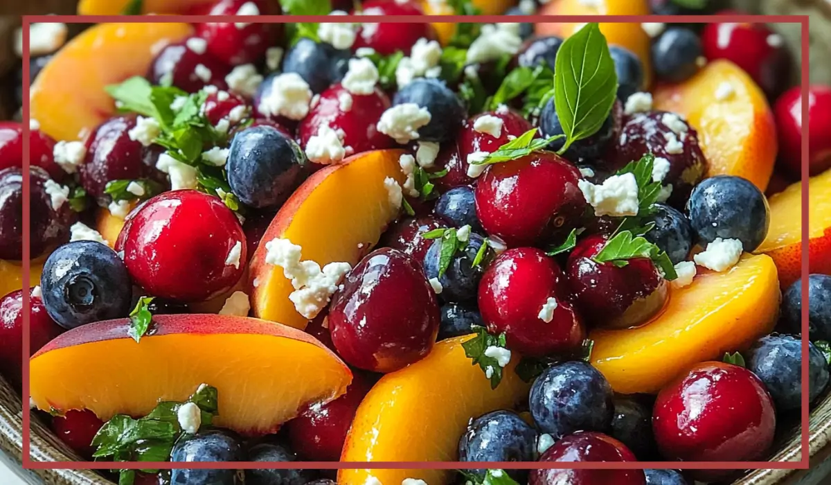 Blueberry Peach Feta Salad