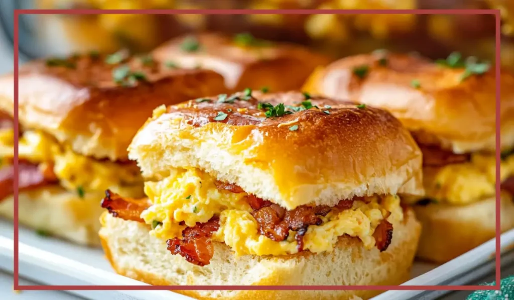 Cheesy breakfast sliders