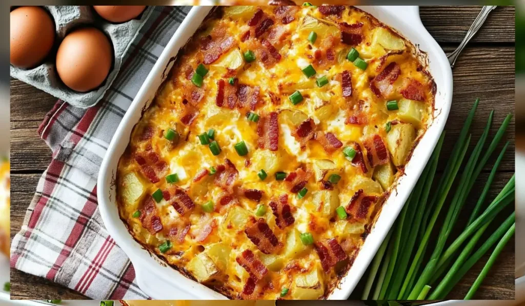 Cheesy bacon breakfast casserole