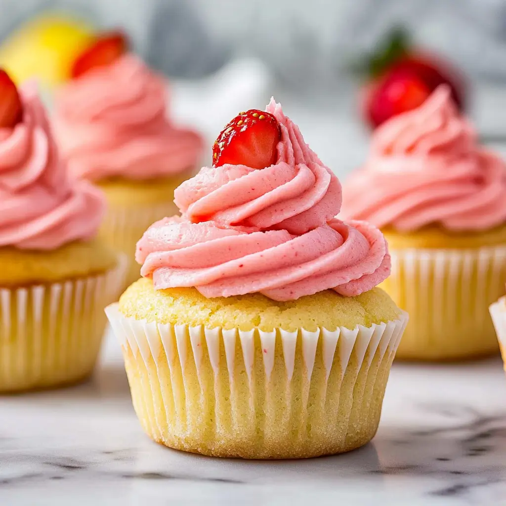 Lemon Strawberry Cupcakes