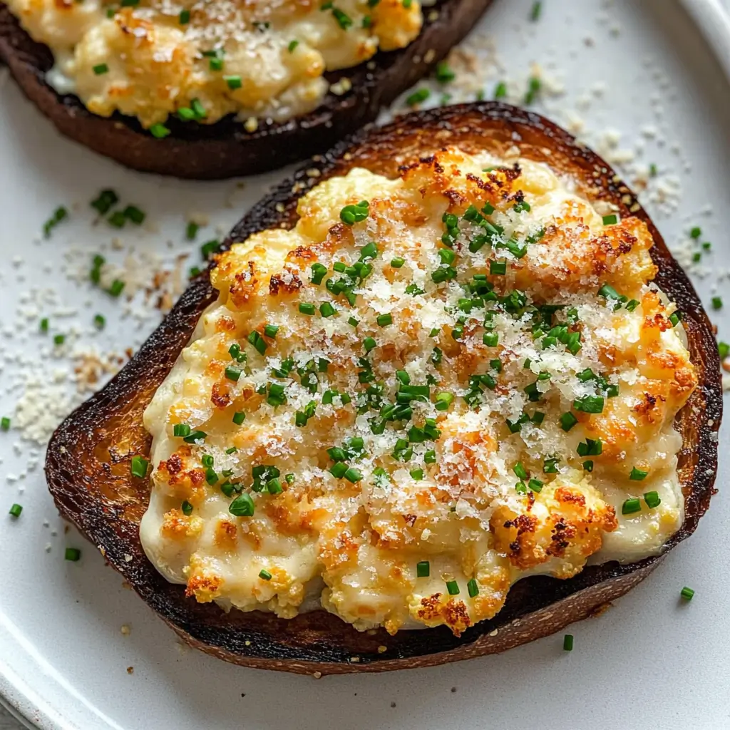 Creamy Cauliflower Cheese Toasts