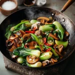Bok choy mushroom stir-fry